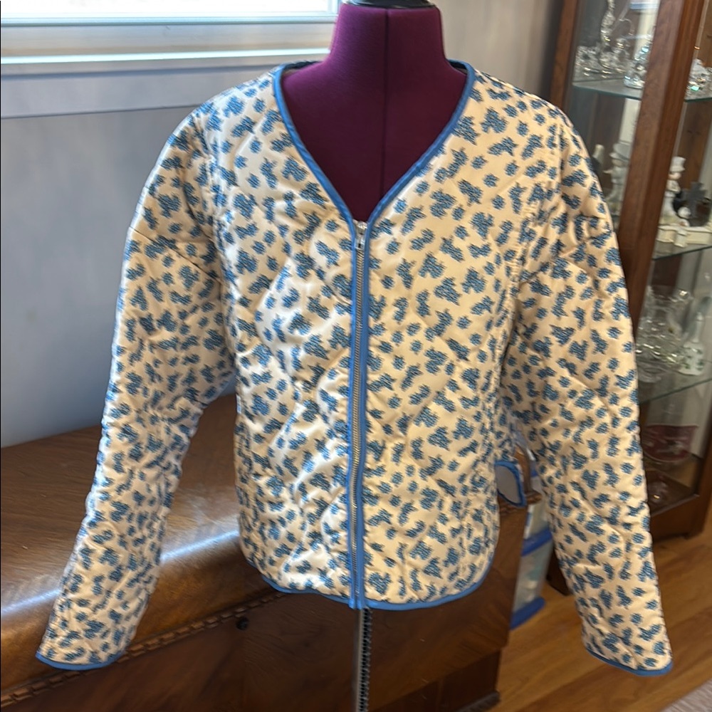 Blue and White Patterned Jacket